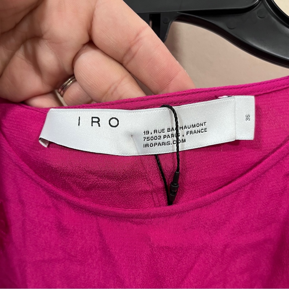IRO NWT $425 Zestful Lace Trim Mini Dress Fuschia size 36 - Picture 5 of 8